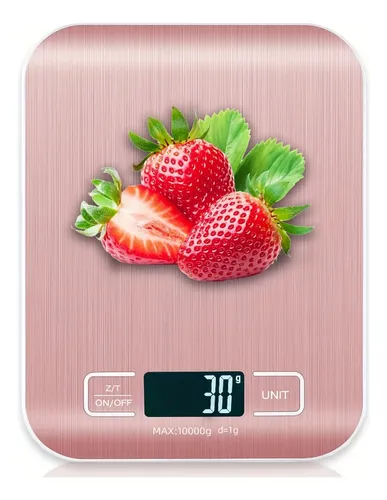 Báscula Digital De Cocina 10kg/1g Con Pantalla Lcd Rosa Claro 10 Kg