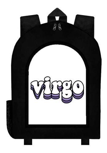 Mochila Negra Zodiaco Virgo Art#ar8