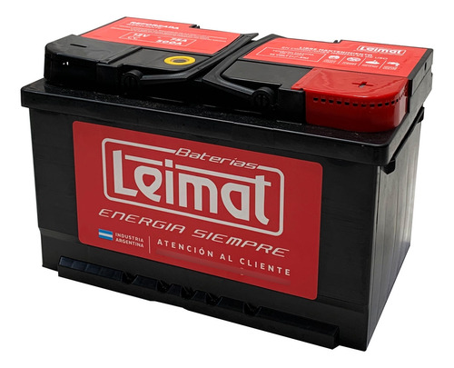 Bateria Leimat 12volt 75ah. Baja, Derecha.