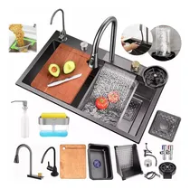 Comprar VORIVA 80x45 CM Color Negro Cm Grifo Tarja Fregadero De Cocina Inoxidable 304 Antiarañazos Tarja De Acero Inoxidable Tarja De Cocina