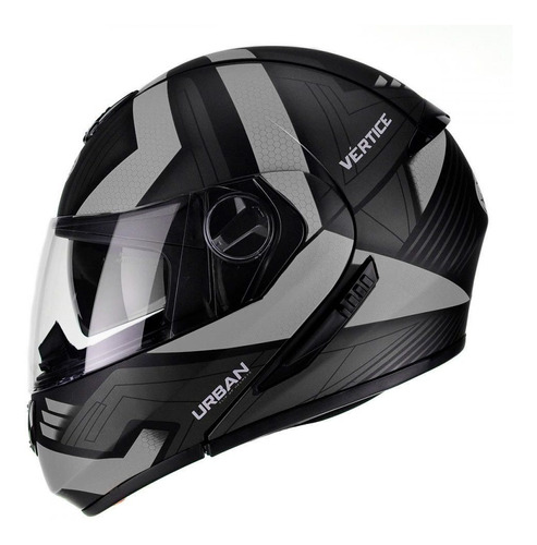 Capacete Peels U-rb2 Vertice Preto Fosco/ Prata