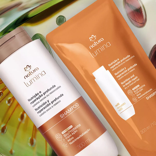 Kit Lumina Shampoo Nutrição E Reparação Profunda C/ Refil