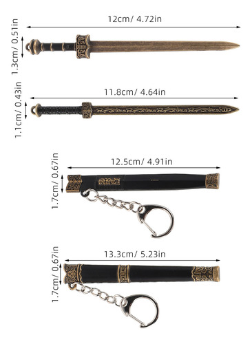 Llavero Con Forma De Espada, 2 Unidades: Espada Antigua De A