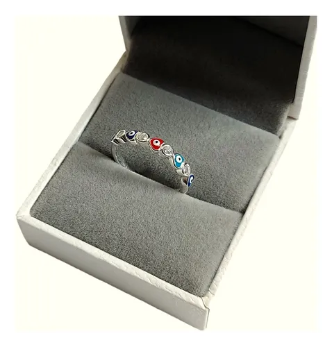 Anillo Ojo Corazon Con Cubics Plata 925