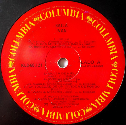 Ivan Baila (fotonovela (chapter 1) Vinil Album Lp Dj 80´s (Usado)