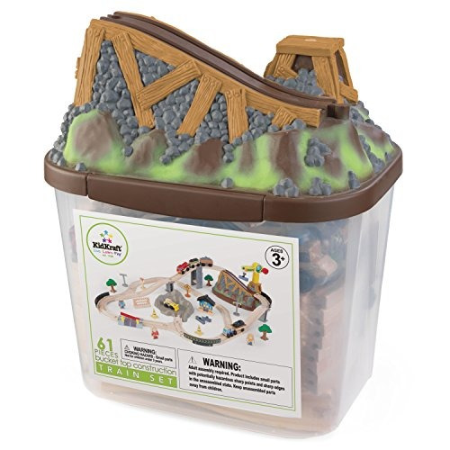 Juego De Tren De Construccion Superior Kidkraft, 61 Piezas