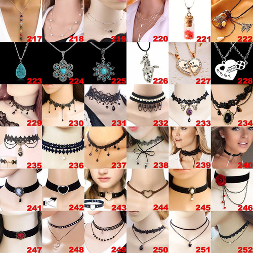 Choker Gargantilha Colar Renda Artesanal Preta Pingentes