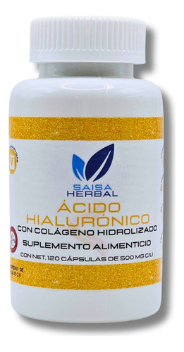 Acido Hialurónico Colágeno Hidrolizado 120 Cáp Saisa Herbal Sabor Sin Sabor