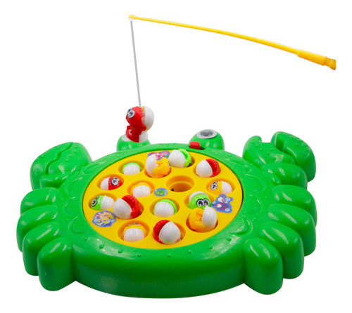 Juego Pescar Caña Electronico Giratorio Juguete Niños 15 Pzs