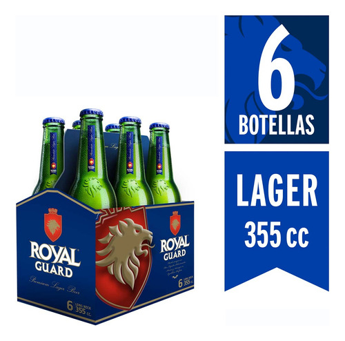 Pack 6 Cerveza Royal Guard Botella 355cc