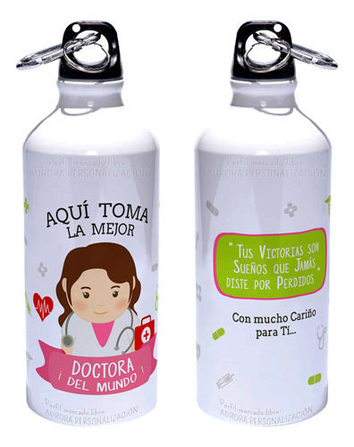 Caramañola La Mejor Doctora Termo Botella Aluminio Botilito