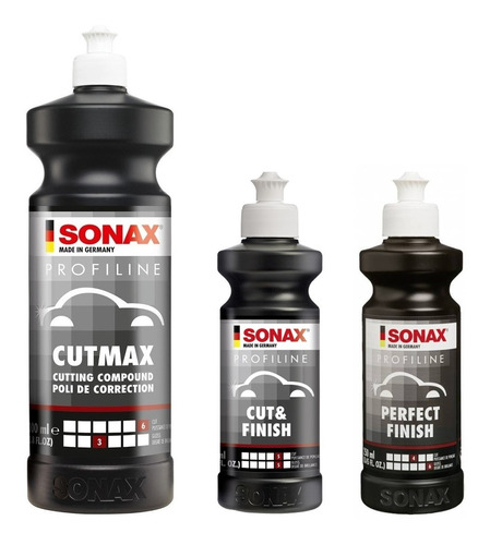 Sonax Cutmax 1lt + Cut Finish 250ml + Perfect Finish 250ml