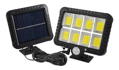 Luminária Solar Parede 120 Cob Sensor Presença 3funções Sep/