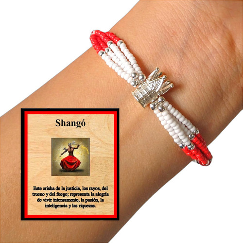 Pulsera Orisha Siete Potencias Shangó Plata .925 Taxco
