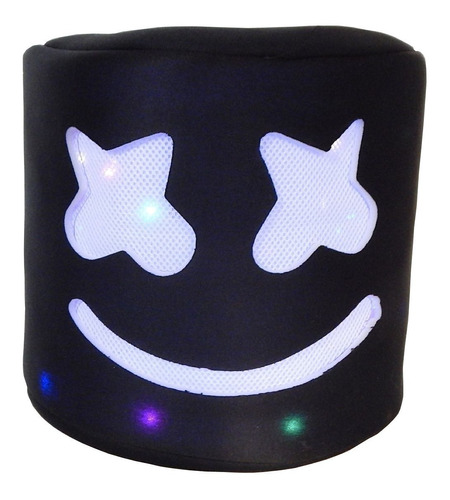 Mascara Con Luz Led Dj Marshmello Marshmallow Casco Negro