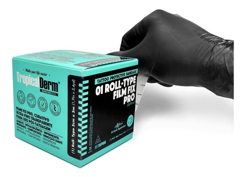Imagem 6 de 10 de Tropicalderm Fix Pro - Filme Protetor Para Tatuagem - 5x5m