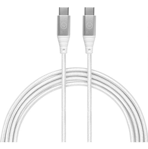 Cabo Usb-c Para Usb-c Hard Cable Em Poliéster Branco Iwill