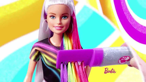 Muñeca Barbie Peinado De Arcoíris Con Accesorios Mattel