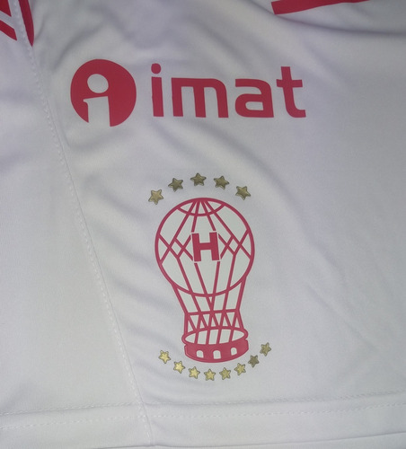Imagen 7 de 8 de Short De Juego Huracán Peak Sport Blanco Con Publicidad Y Nº