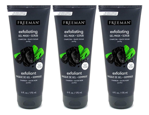 Freeman Mascarilla Facial De Carbón Y Azúcar Negro, 3 Unidad