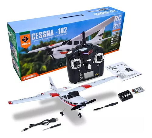 Avião De Controle Remoto Cessna 182 Aeromodelo Wltoys F949