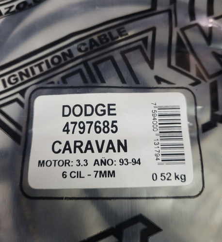 Cable De Bujía Dodge Caravan 3.3 93