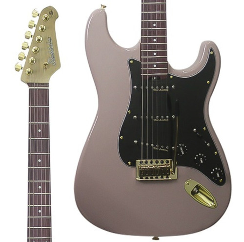 Guitarra Studebaker Strato Sky Hawk Sss Shell Pink Bk Gd