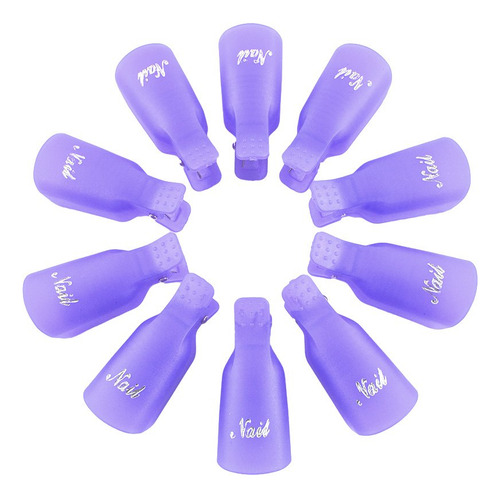 10 Clips De Unas De Plastico, Esmalte De Gel Para Nail Art, 