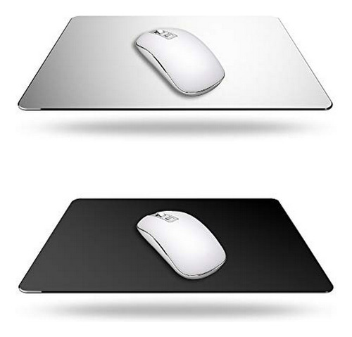 Pad Mouse - 2 Pack Gaming Aluminum Mouse Pad (silver & Black