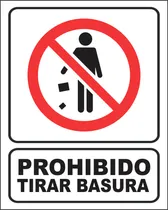 Comprar Señalamiento Letrero Prohibido Tirar Basura 30x40 Lamina