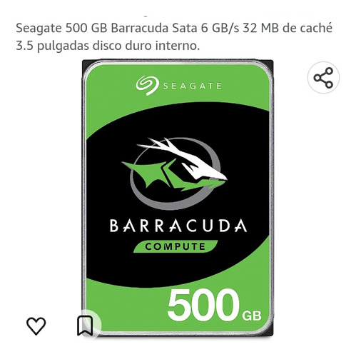 Disco Duro Seagate 500gb Barracuda Sata 6g 3.5 Pulgadas 