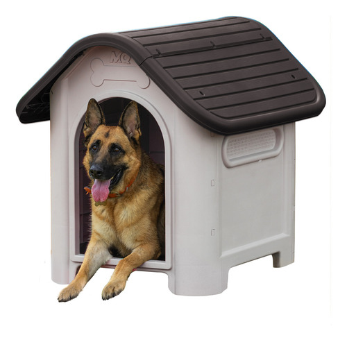 Casa de Perro Grande Breed Dog Mq 602-WEN Blanco y Negro