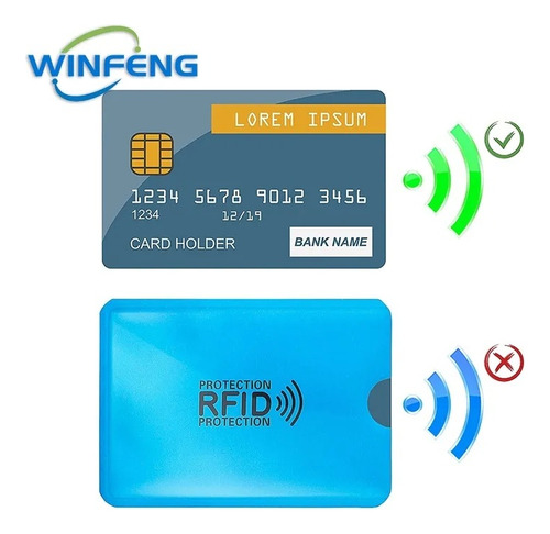 Funda Protector Tarjeta Crédito Rfid Antirobo Pack X 10 Azul