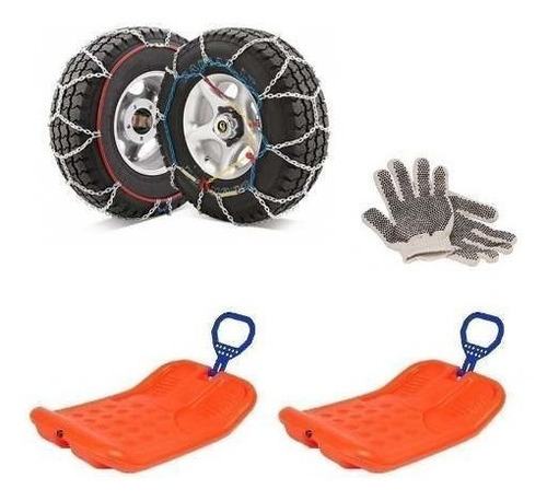 Kit Cadenas P/ Nieve 16mm + Culipatin X 2 + Guantes