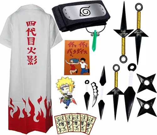 Combo Minato Manto Hokage + Kit Cosplay Naruto Completo