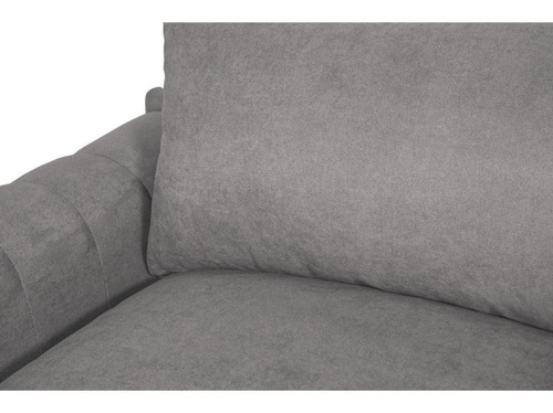 Sofá Briana 2 Cuerpos Chenille Tipo Lino Gris