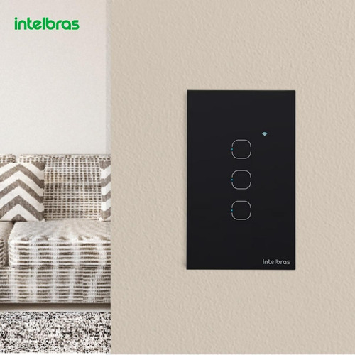 Interruptor Smart Wi-fi Touch 3 Ews1003 Pt Intelbras(sc)(pp)