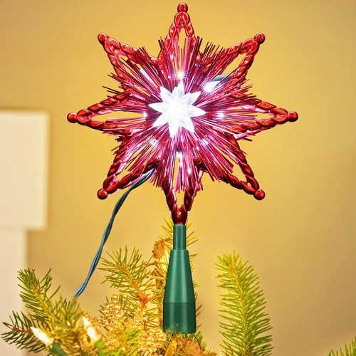 Odeetronic Luces Del Árbol De Navidad Topper, 8in 120v Ul...