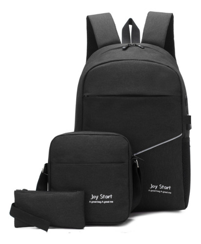 Mochila Multifuncional Elegante De 3 Piezas Con Puerto Usb