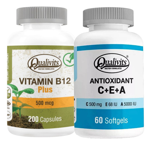 Vitamina B12 500 Mcg + Antioxidante C, E, A - Qualivits