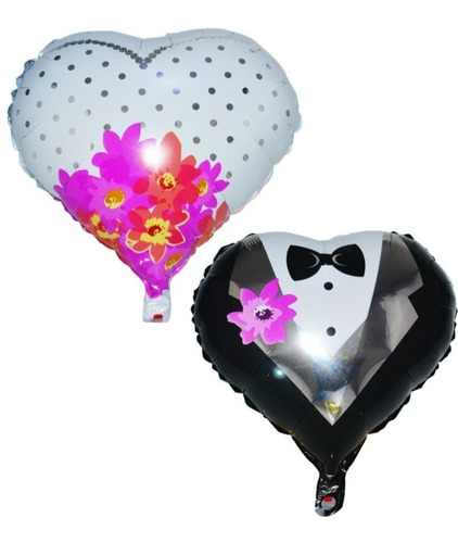 2 Globos Corazón Para Boda Apto Aire O Helio 