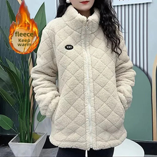 Chaqueta Cálida De Invierno Con Forro Polar Para Mujer, Estilo Casual