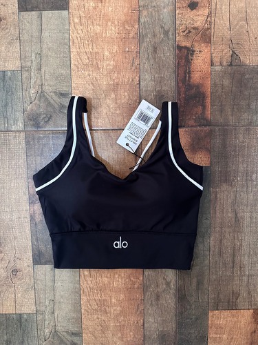Top Deportivo Alo Original Dama Negro Liso Mediano