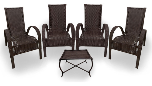 Cadeiras de varanda externa jardim resistente junco varanda KM Móveis & Decor
