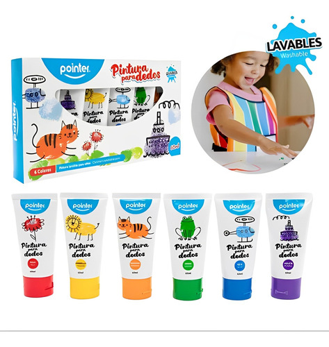 Set Pintura Para Dedos X6 Pzas 60ml - Pointer