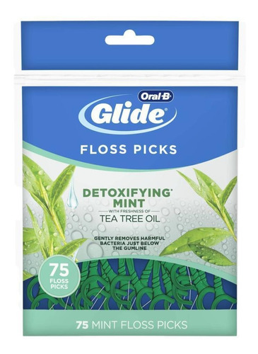 Fio Dental Oral B Glide Floss Picks Detoxifying Mint 75 Unid