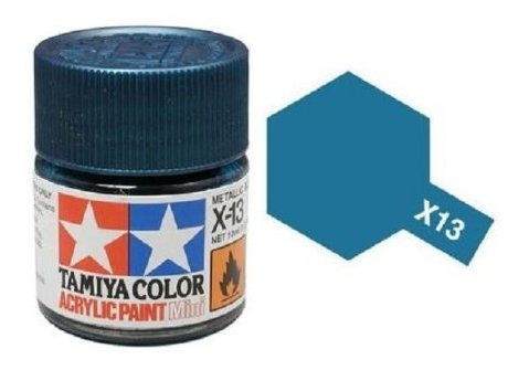 Tamiya Modelos X-13 Mini Pintura Acrílica, Color Azul Metáli