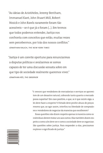 Justiça: O Que É Fazer A Coisa Certa, De Sandel, Michael J.. Editorial Editora José Olympio Ltda., Capa Mole Em Português, 2011