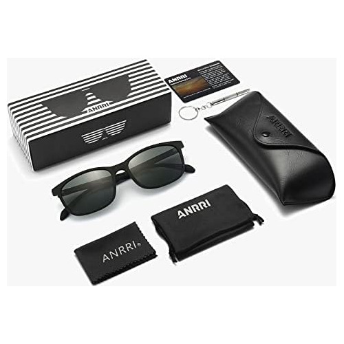 Anrri Gafas De Sol Polarizadas Clásicas Cuadradas Para Hombr
