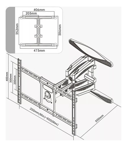 Brazo Articulado Base Tv Soporte Universal 55 A 85 Pulgadas